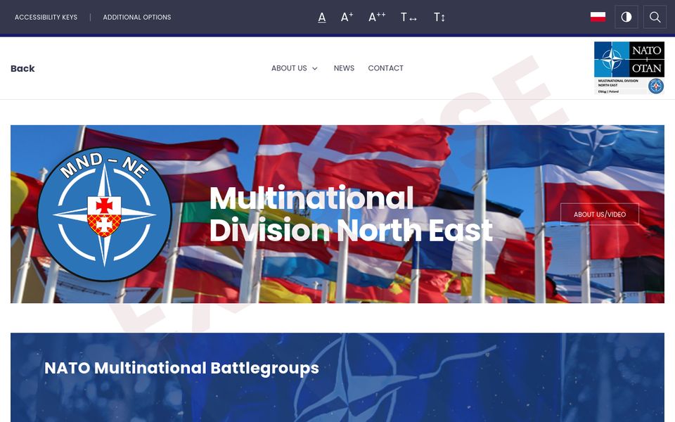 Homepage of Multinational Division North East