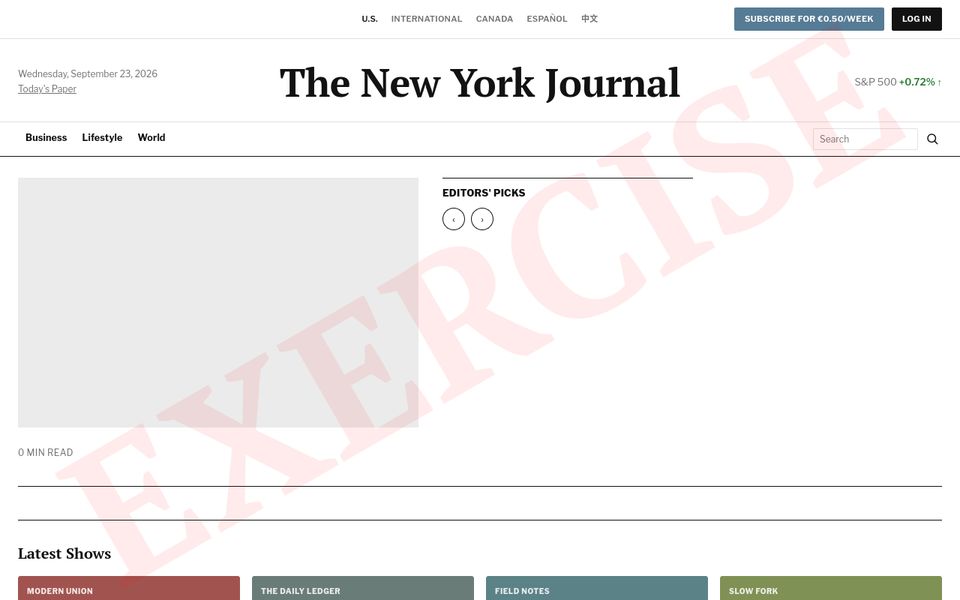 Homepage of The New York Journal