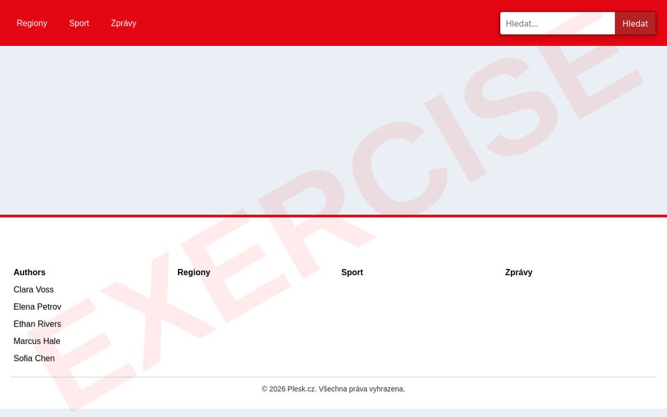 Homepage of Plesk.cz